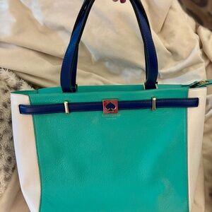 Kate Spade Teal and Navy Tote Bag